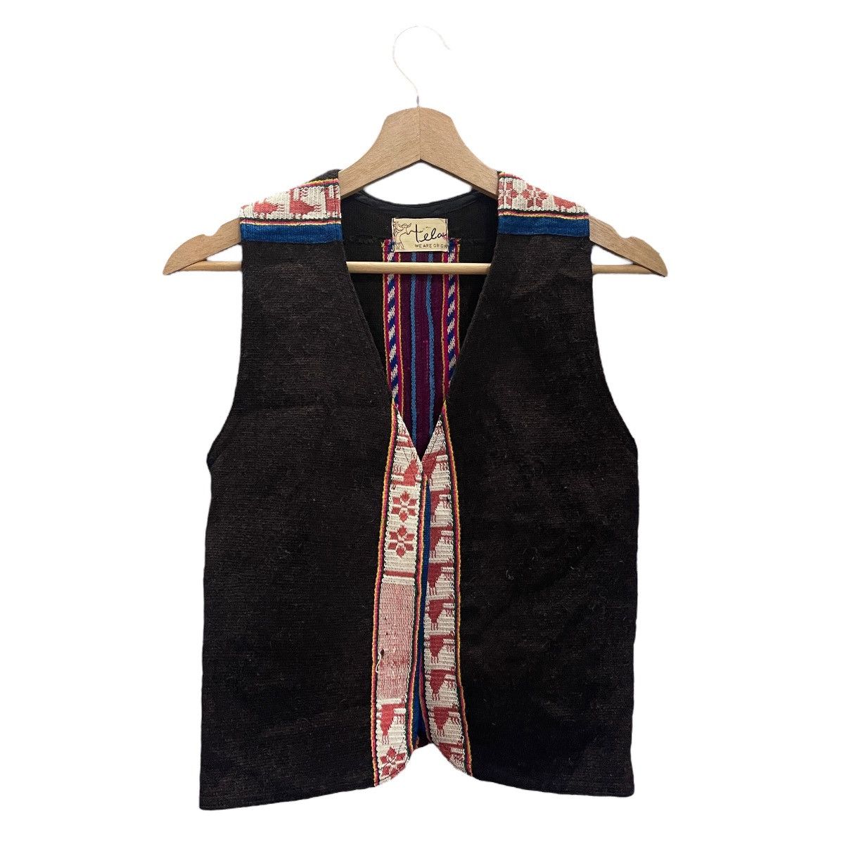 Vintage Vintage Tela Embroidered Handmade Ethnic Tribal Wool Vest Size US XS / EU 42 / 0 - 1 Thumbnail