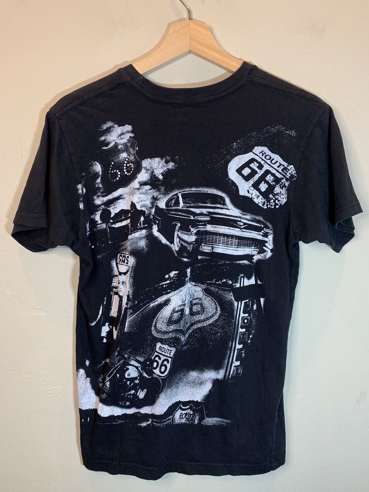 Vintage *RARE* Vintage Route 66 Noir Art AOP All Over Print T-Shirt Size US S / EU 44-46 / 1 - 2 Thumbnail