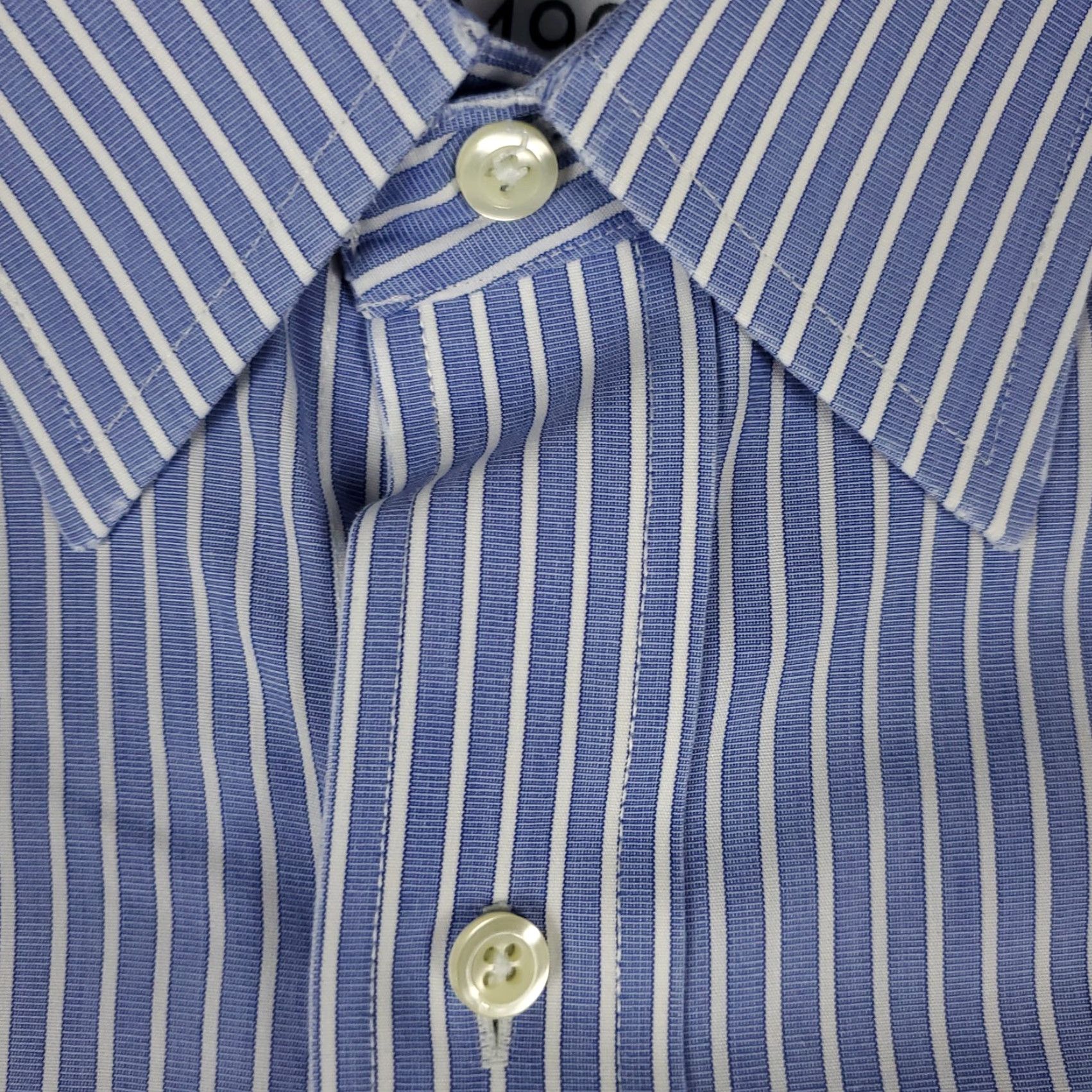 Brooks Brothers Brooks Brothers Shirt Mens 15 Blue Striped Regent Dress Button Up Long Sleeve Regular Cotton Size 40R - 3 Thumbnail