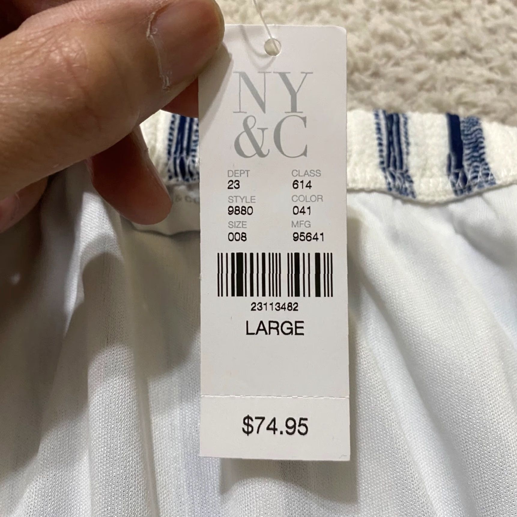 Vintage NYC Jumpsuit Womens Large Blue Striped Sleeveless One-Piece Dress Beach Summer NWT Size 36" / US 14 / IT 50 - 4 Thumbnail
