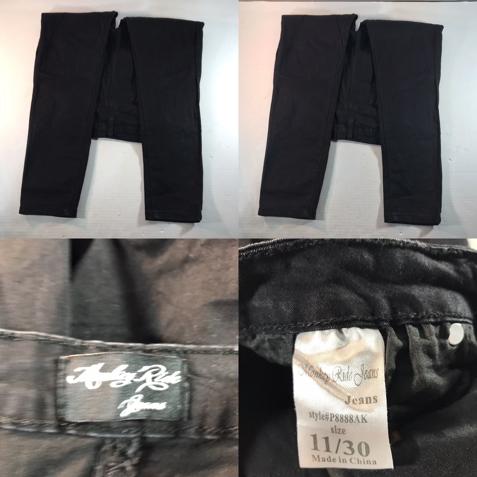 Vintage VINTAGE Monkey Ride Jeans Skinny Black Wash Women's Size 11/30 Mid-Rise Stretch Denim Size 32" / US 10 / IT 46 - 8 Thumbnail