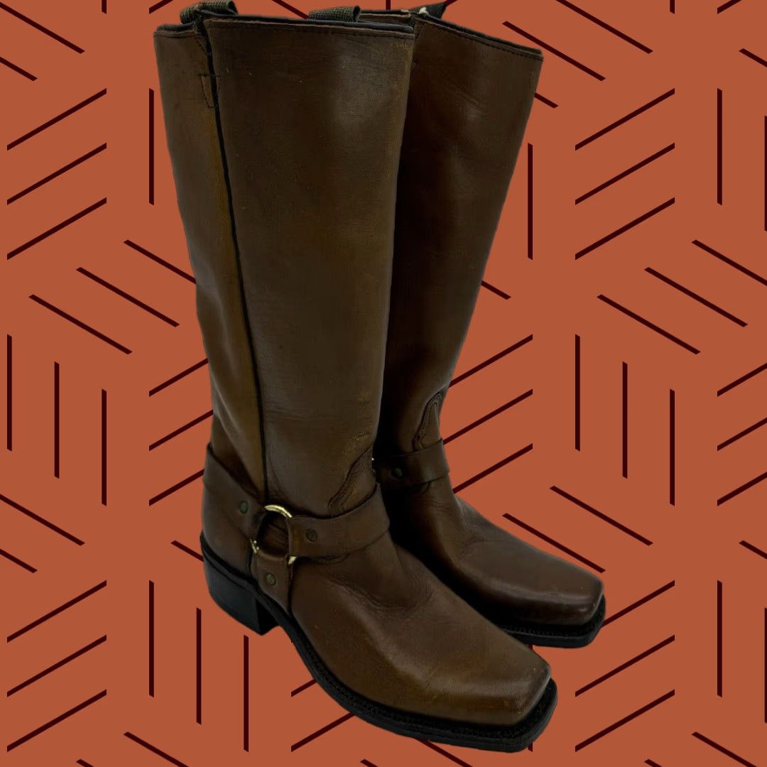 Vintage VINTAGE ACME DINGO 13" HARNESS BOOTS 6.5 D BROWN LEATHER COWBOY SQUARE TOE USA MADE Unisex Size US 7 / IT 37 - 1 Thumbnail