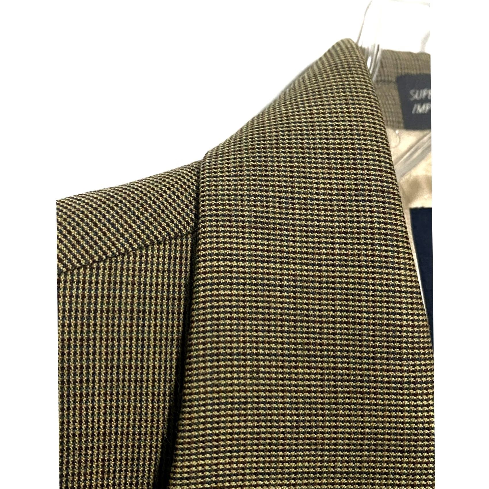 Nautica Nautica Wool Cashmere Houndstooth Suit Jacket 42L Blazer Mens Victorian Professional Office Career Modern Classic Size 42R - 3 Thumbnail