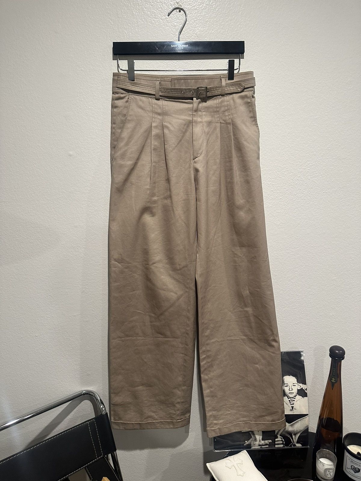 Dior × Hedi Slimane SS07 Sample Safari Wide Leg Trousers 46 Size US 31 - 1 Thumbnail