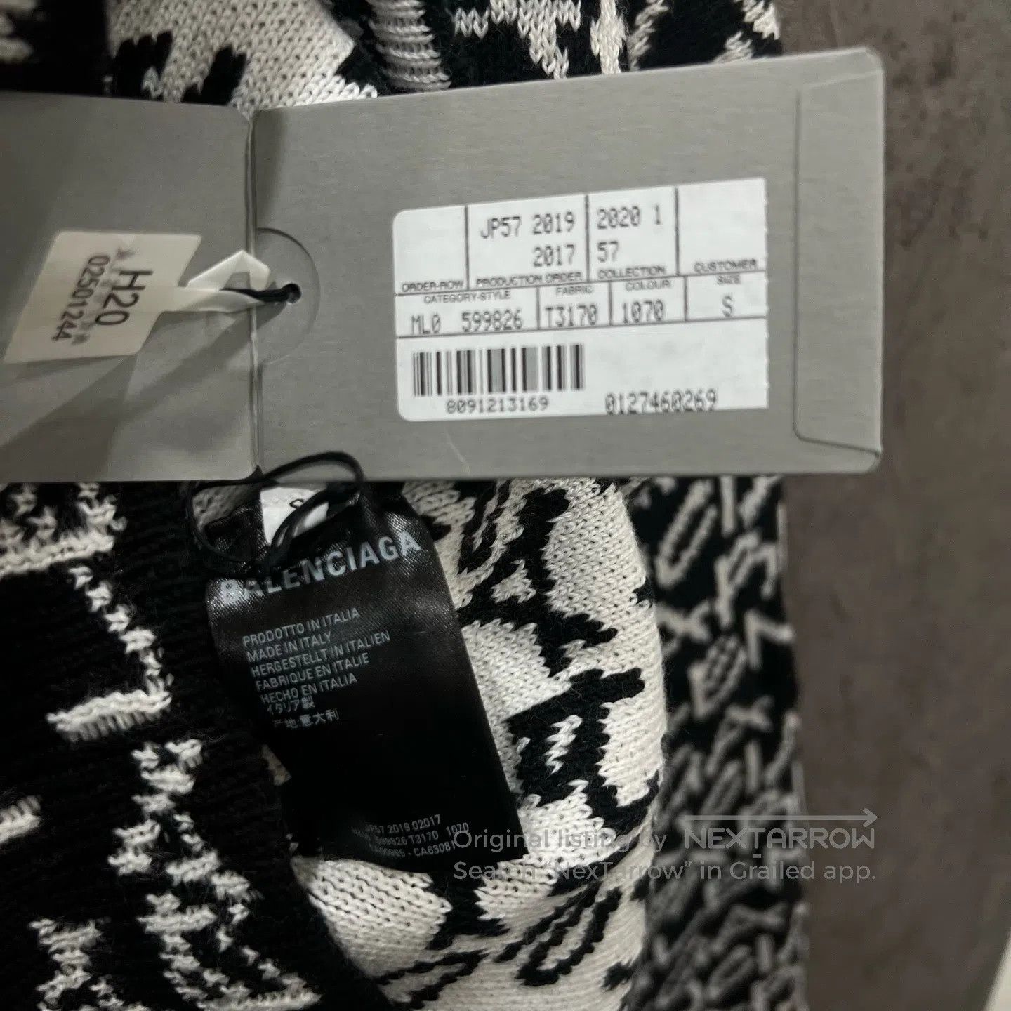 Balenciaga Balenciaga Full Print Logo Knit Sweater| Size US S / EU 44-46 / 1 - 5 Thumbnail