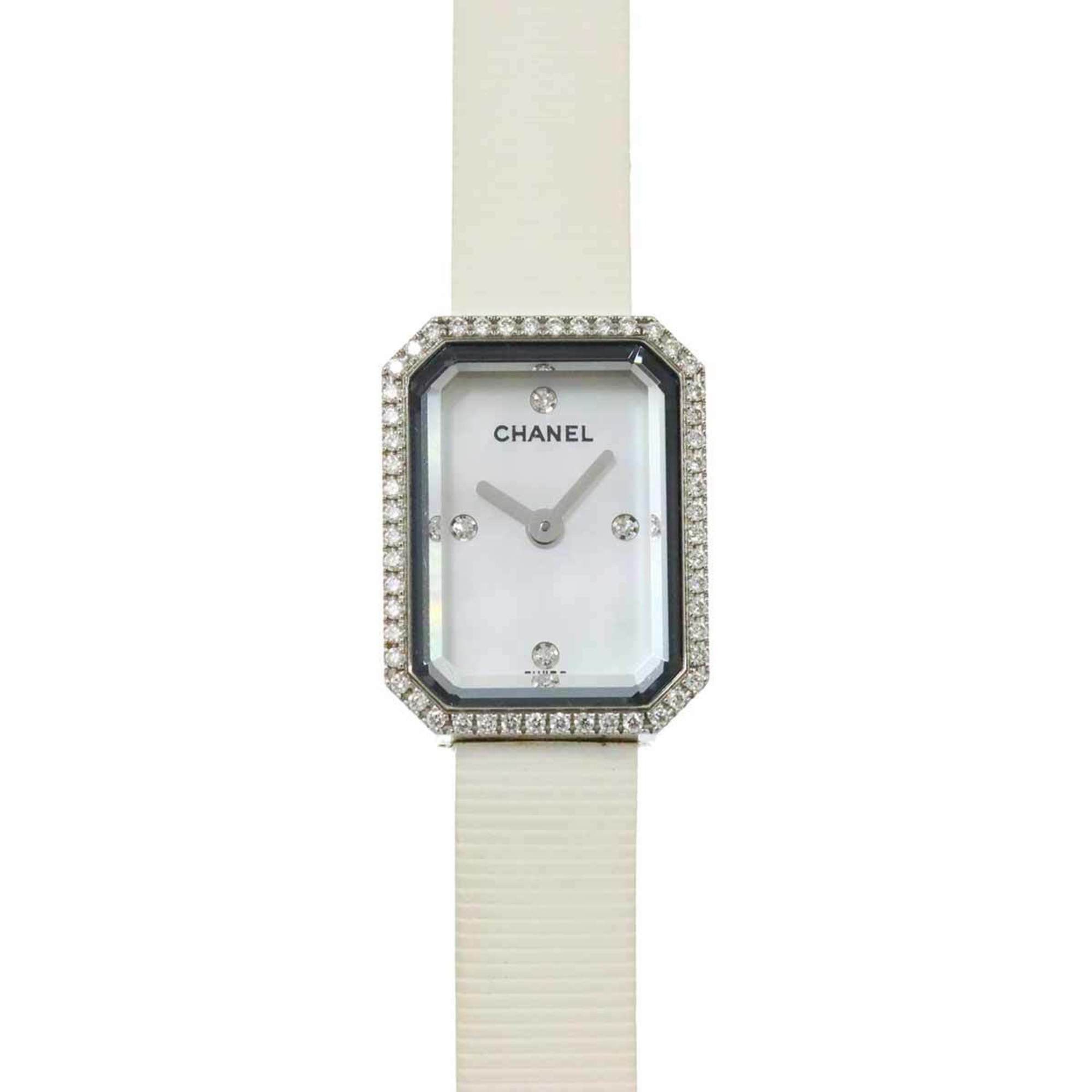 Chanel Premiere H2433 Diamond Bezel Ladies Watch 4P White Shell Rubber Quartz, Women's