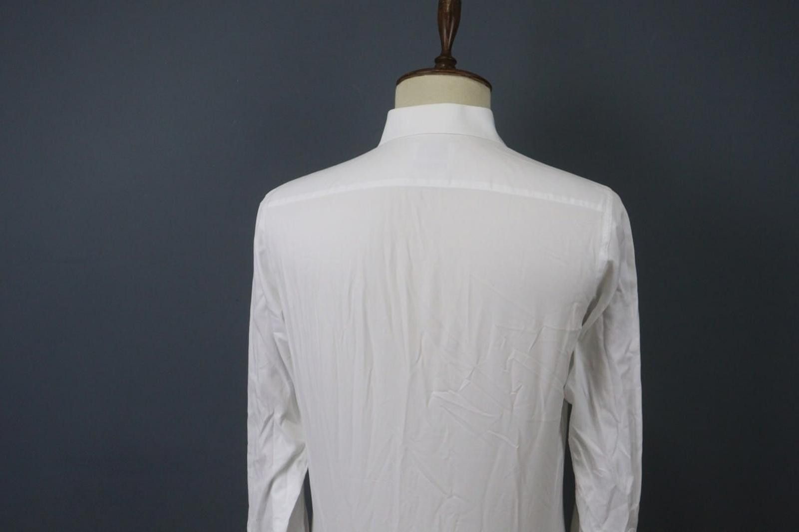 Designer Boggi White Cotton Collared Front Dress Shirt Size 40 Size 38R - 10 Thumbnail