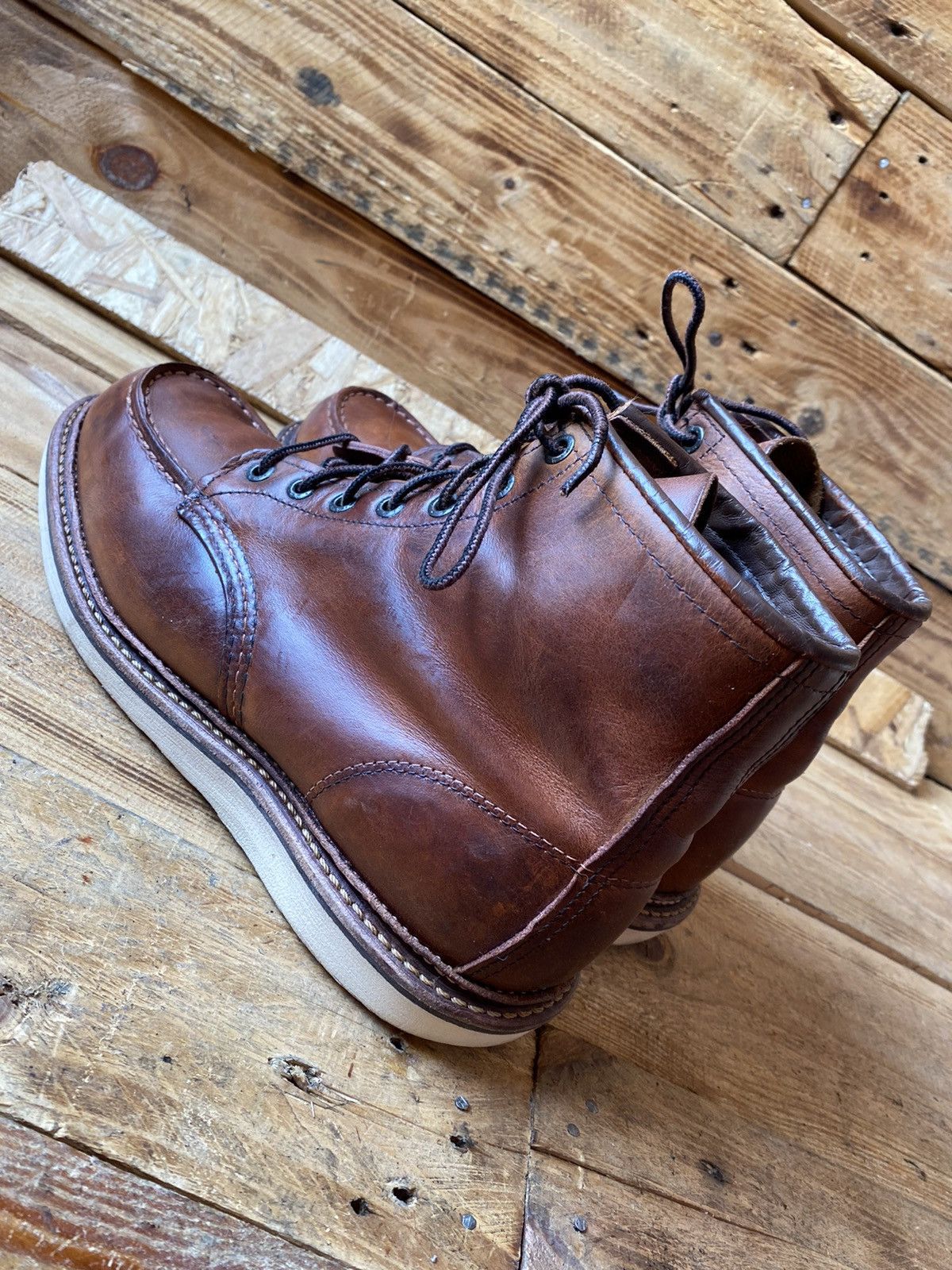 Red Wing Redwing moc-toe style 1907 brown leather boots US8.5 uk7.5 Size US 8.5 / EU 41-42 - 5 Thumbnail