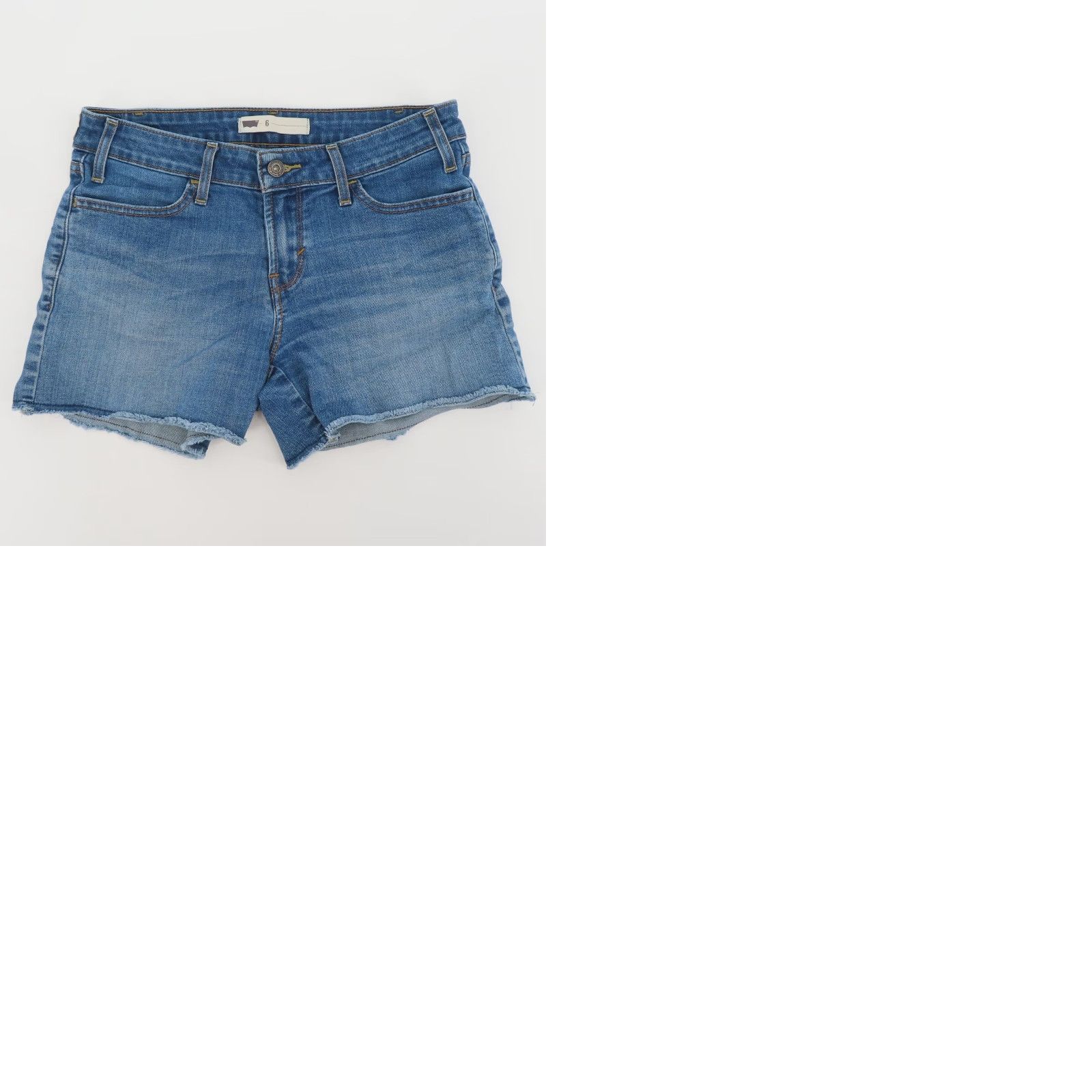 Levi's Levi's Women 6 Blue Denim Jean Shorts Raw Hem Pockets Cotton Blend 3.75 in Inseam Vintage? No Size 28" / US 6 / IT 42 - 9 Thumbnail