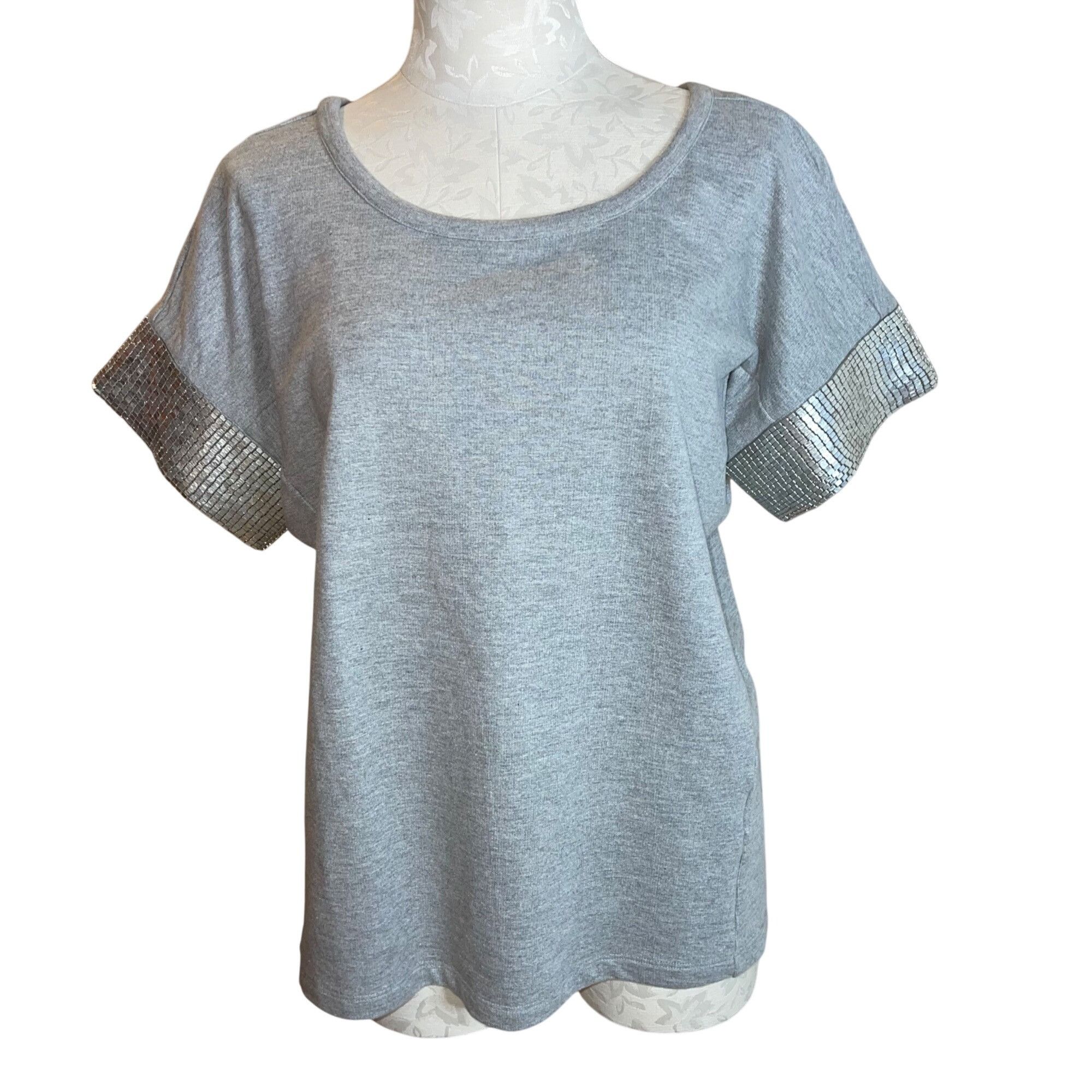 Other Gryphon Womens Top Size Large Gray Short Sleeve Size L / US 10 / IT 46 - 1 Thumbnail
