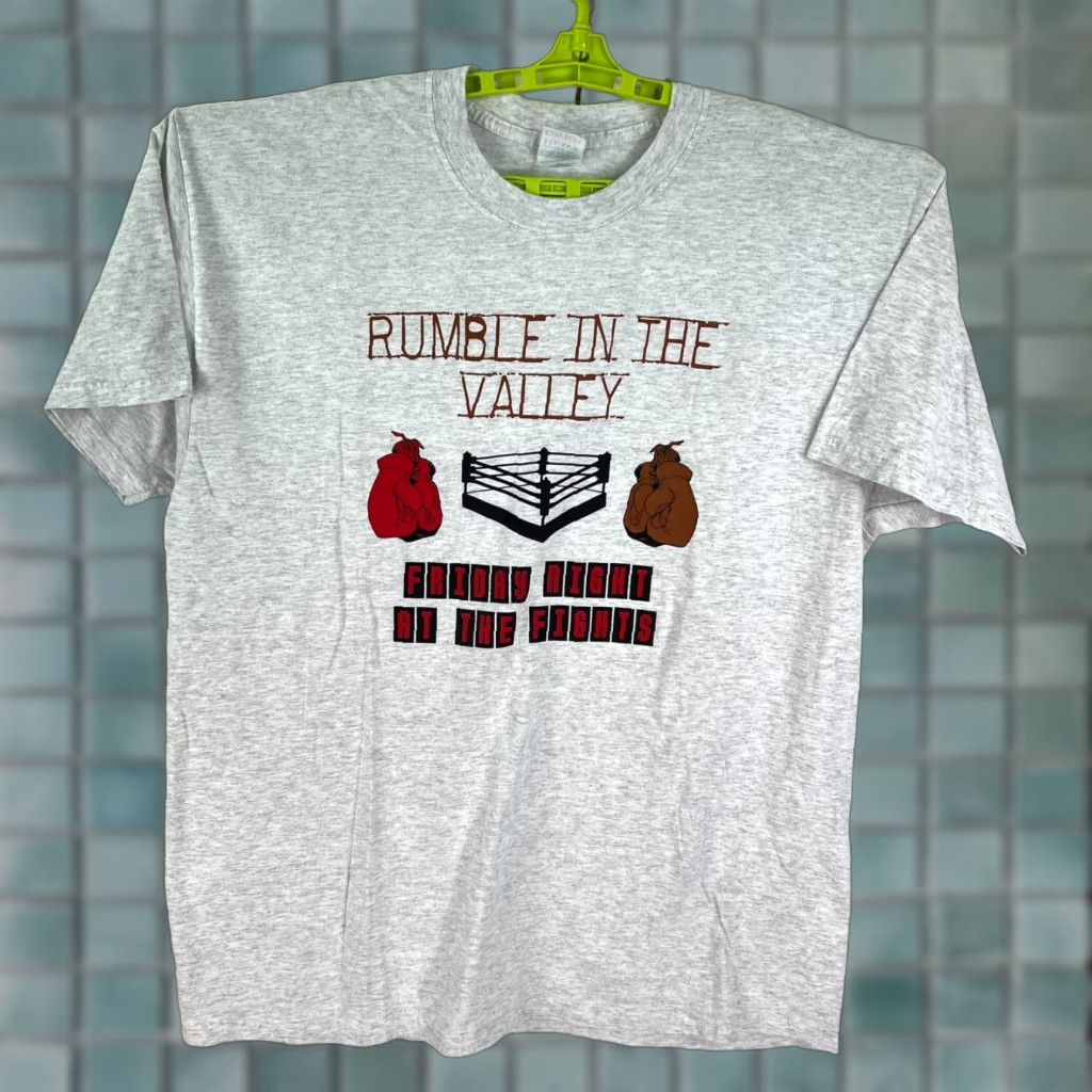 Gildan VINTAGE Gildan T-Shirt Rumble In The Valley Boxing Gray XL Adults Mens Size XL Gray 2000s USA Seller Size US XL / EU 56 / 4 - 1 Thumbnail