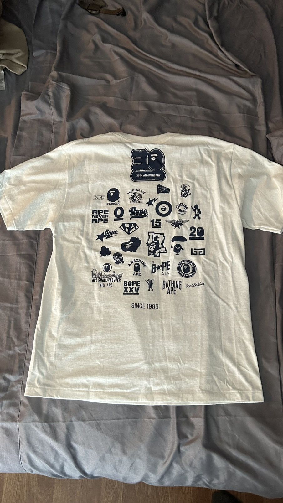 Bape BAPE 30th Anniversary Tee #2 'White/Navy' Size US M / EU 48-50 / 2 - 7 Thumbnail