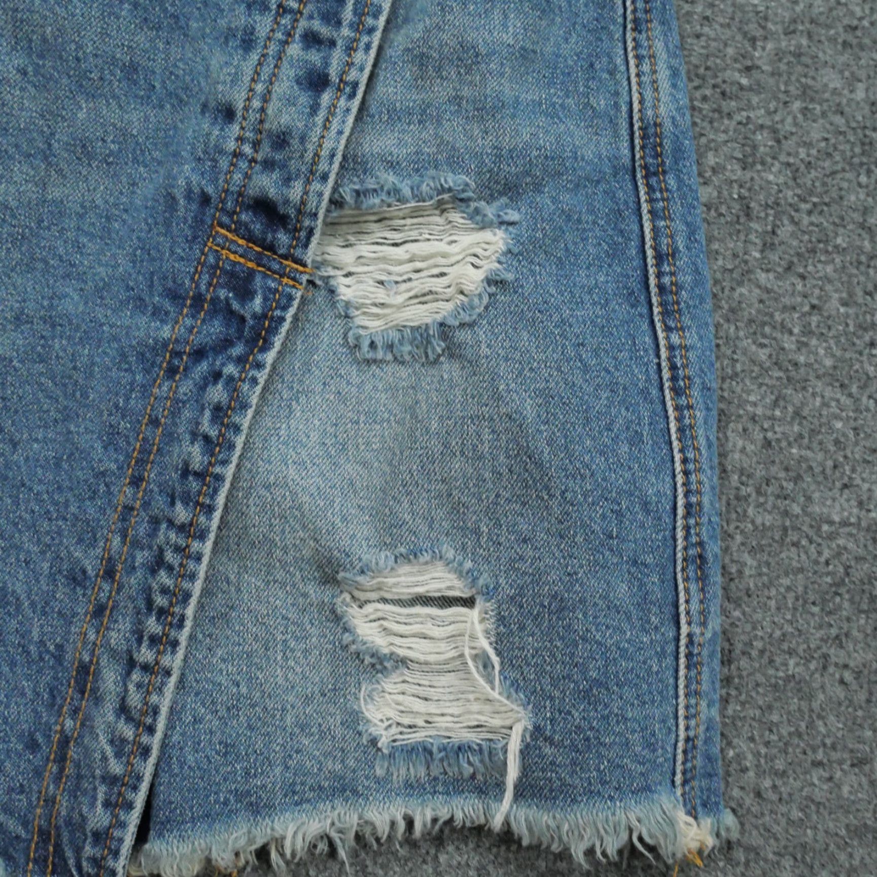 Free People Free People Skirt Womens 28 Blue Denim Asymmetrical Distressed We The Free Size 28" / US 6 / IT 42 - 2 Thumbnail