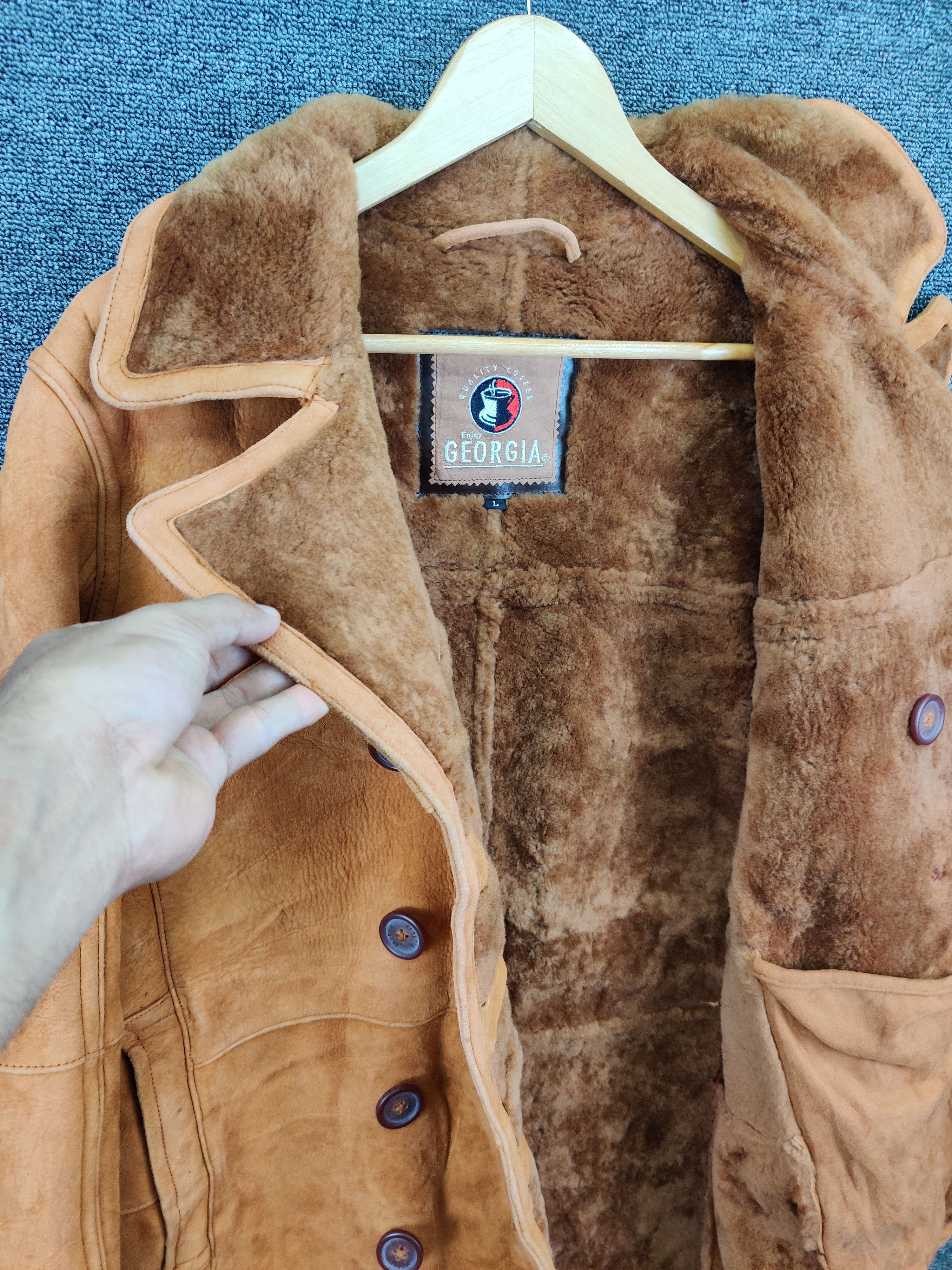 Leather Vintage Georgia Sheepskin Coat Leather Jacket Size US L / EU 52-54 / 3 - 8 Thumbnail
