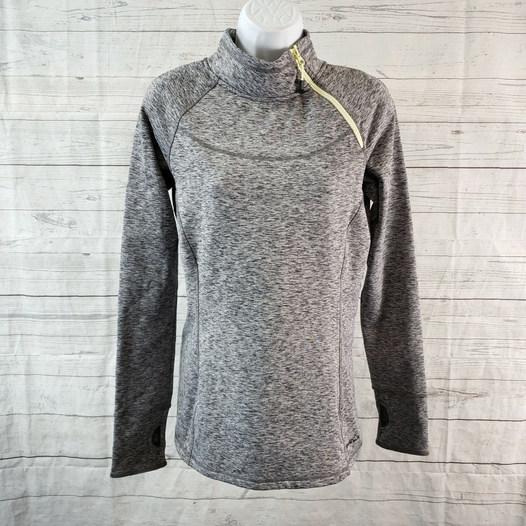 Eddie Bauer Eddie Bauer Womens Pullover Medium Gray Long Sleeve Mock Neck Thumbholes Pullover Casual Activewear Size M / US 6-8 / IT 42-44 - 2 Thumbnail