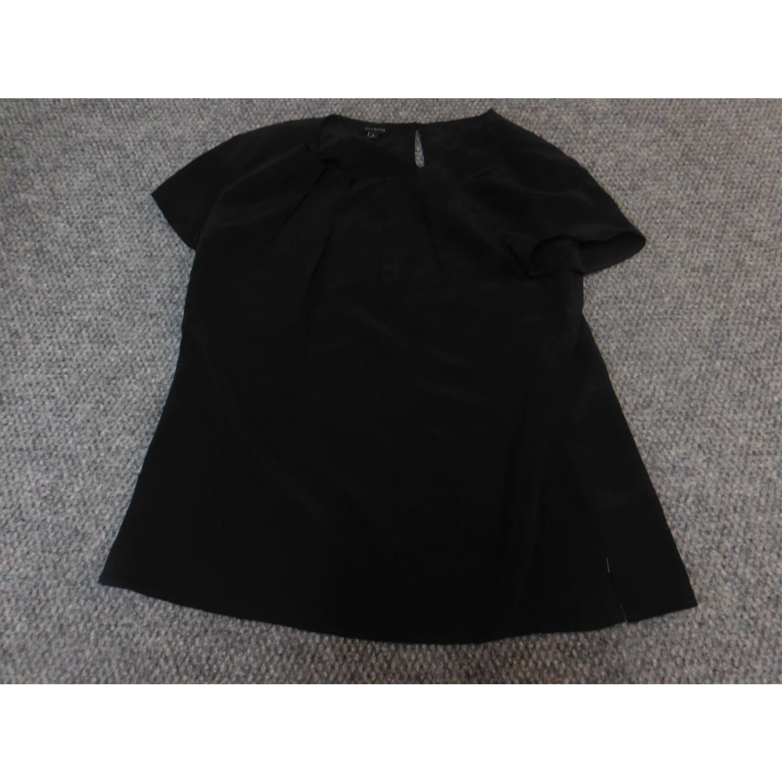 Ann Taylor Loft Womens Blouse 6 Black Lightweight Pullover Casual Round Neck Cotton 100% Ann Taylor Loft Womens Blouse Size M / US 6-8 / IT 42-44 - 2 Thumbnail