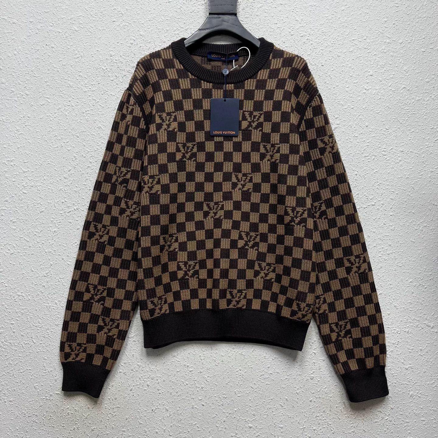 Louis Vuitton LV Ribbed Checkerboard Print Wool Sweater L Size US L / EU 52-54 / 3 - 1 Thumbnail