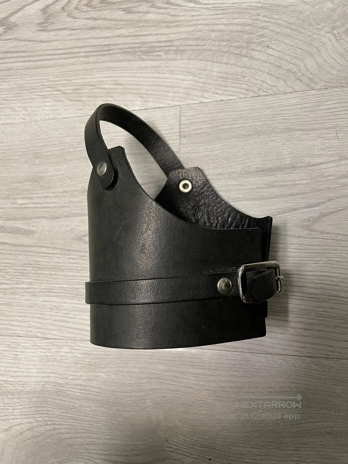 Maison Margiela Maison Martin Margiela Black Leather Ring Bracelet. Size ONE SIZE - 3 Thumbnail