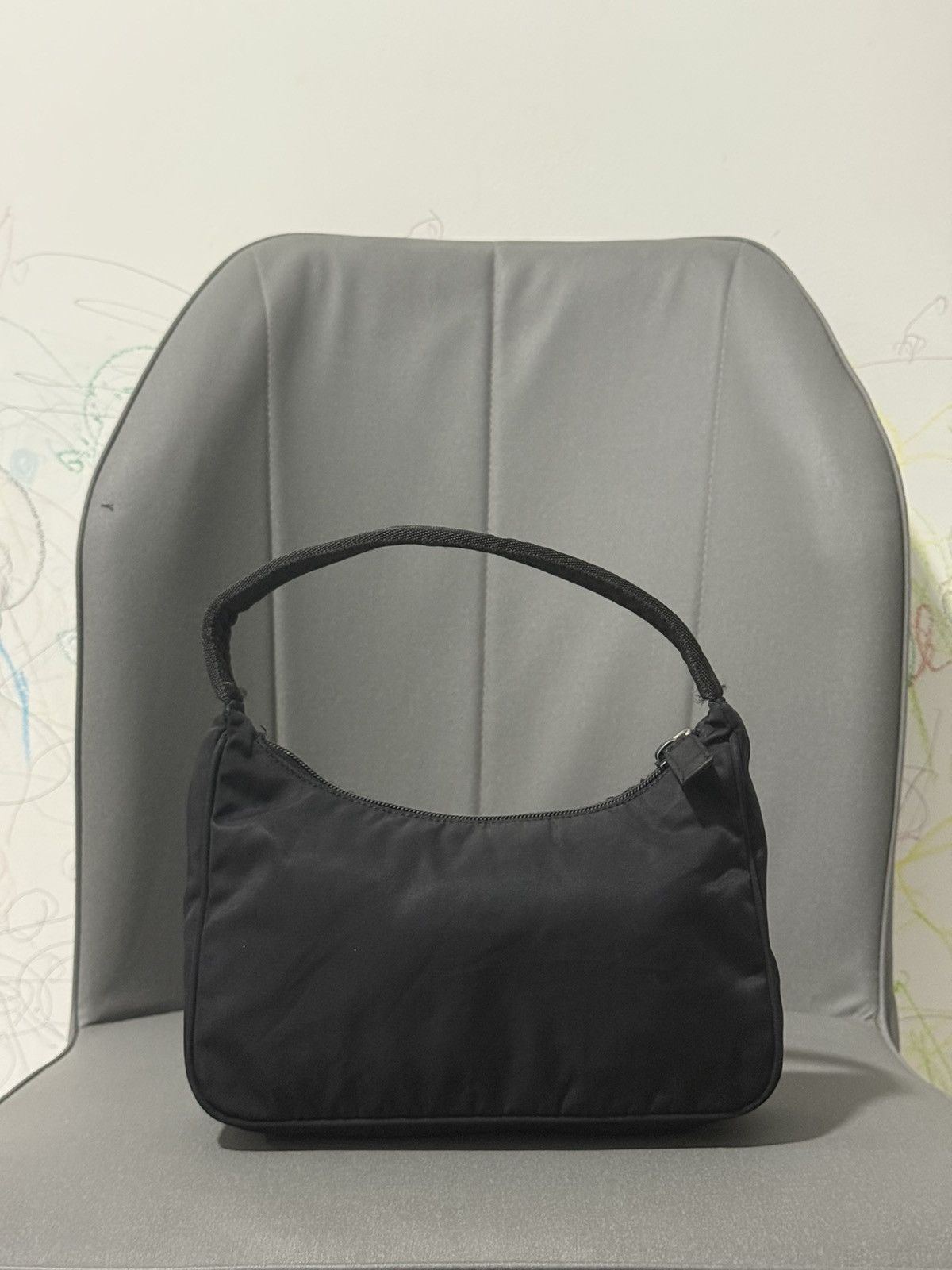 Prada Vintage Prada Black Nylon Hobo Shoulder Bag Size ONE SIZE - 3 Thumbnail