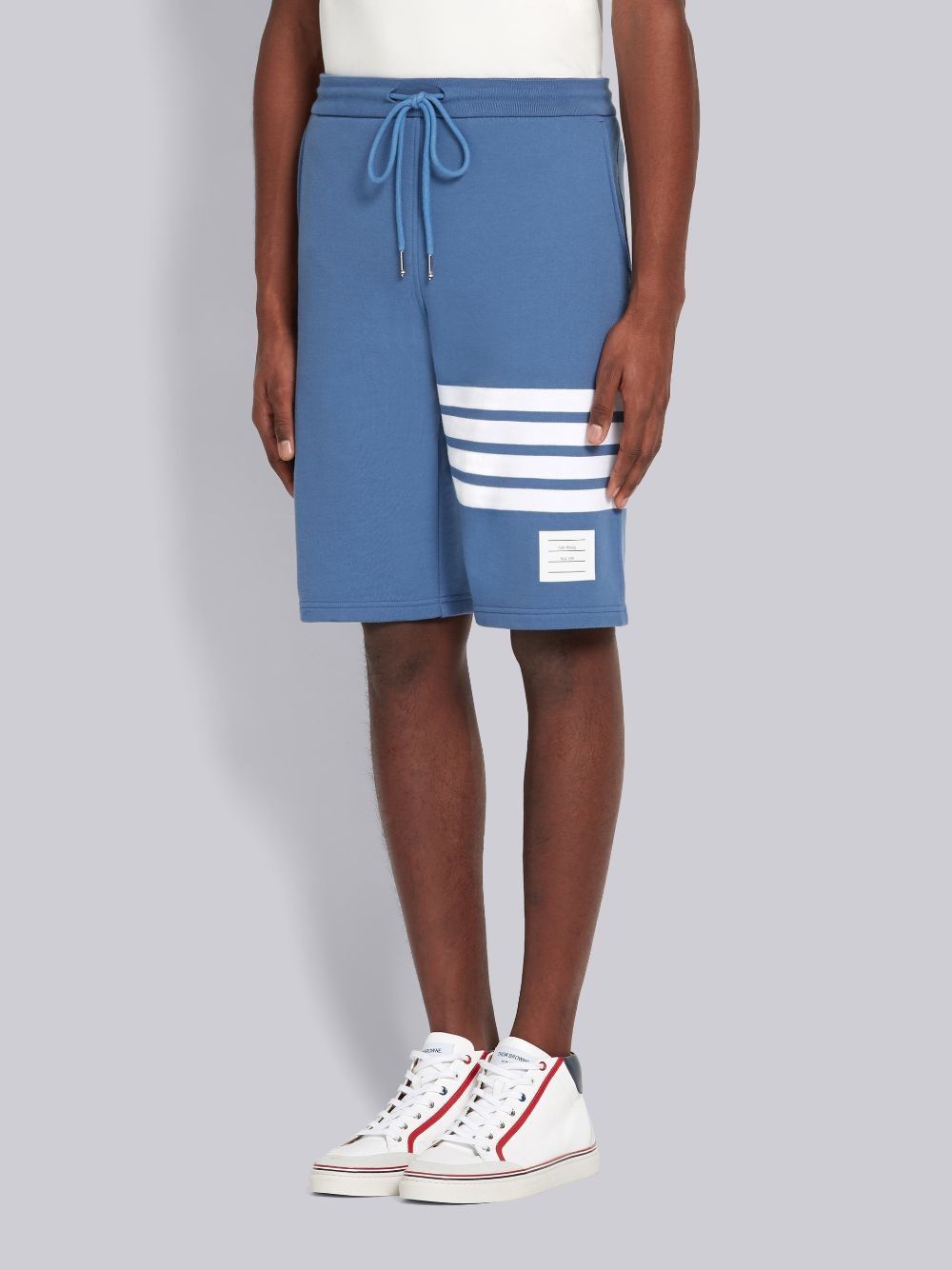 image of Thom Browne - Engineered 4-Bar Jersey Short in Light Blue, Men's (Size 36)