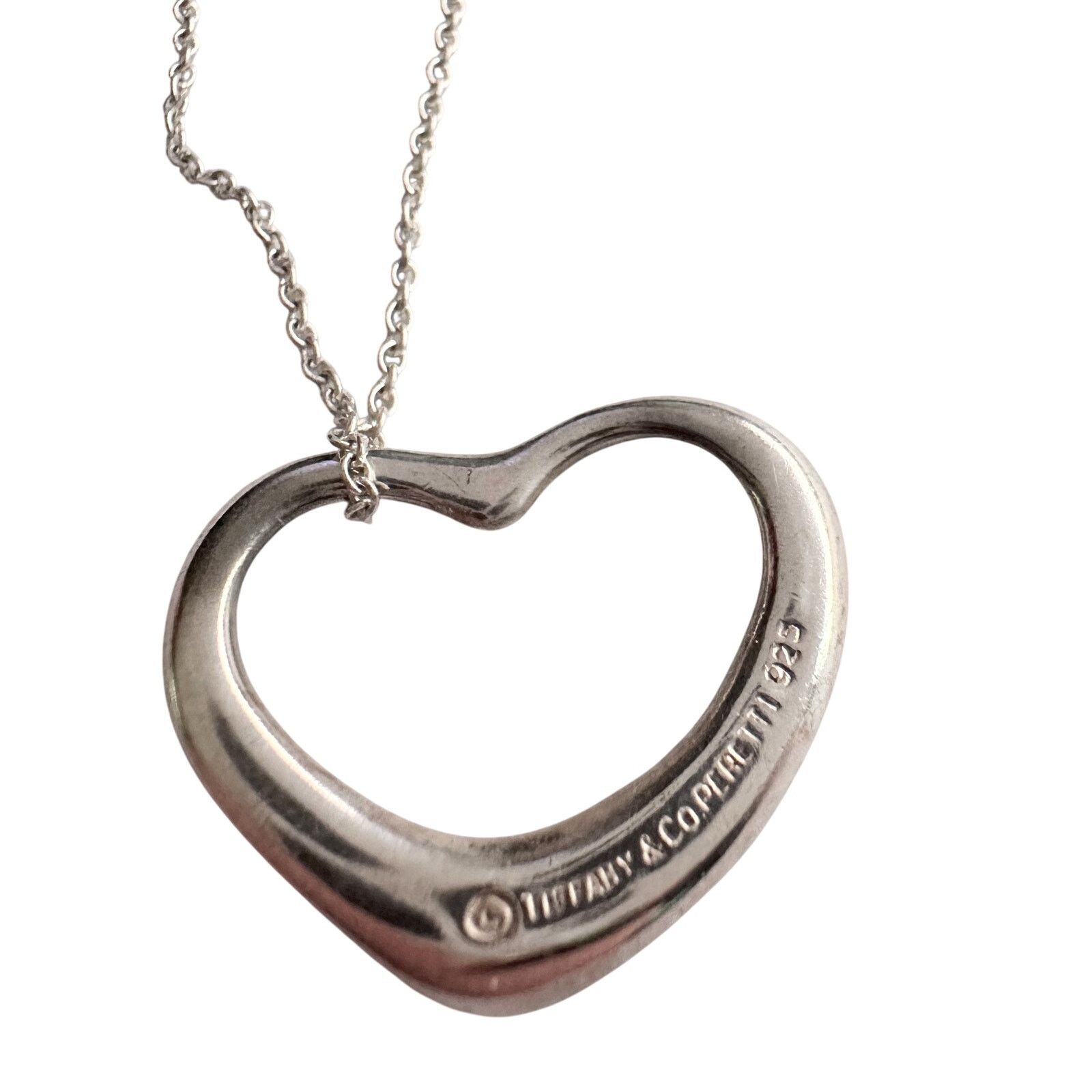 Tiffany & Co. Tiffany and Co Elsa Peretti Medium Open Heart Necklace 16" Size ONE SIZE - 2 Thumbnail