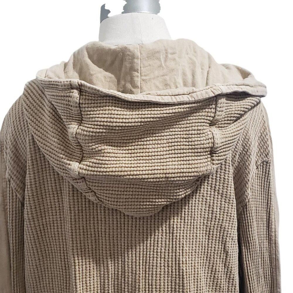 Free People CT1931 Free People Tan Zip Front Hoodie Size M / US 6-8 / IT 42-44 - 5 Thumbnail