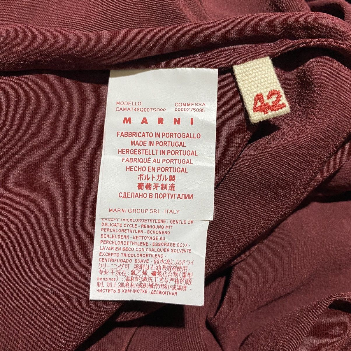 Marni Marni Long Blouses Silk Maroon Size M / US 6-8 / IT 42-44 - 5 Thumbnail