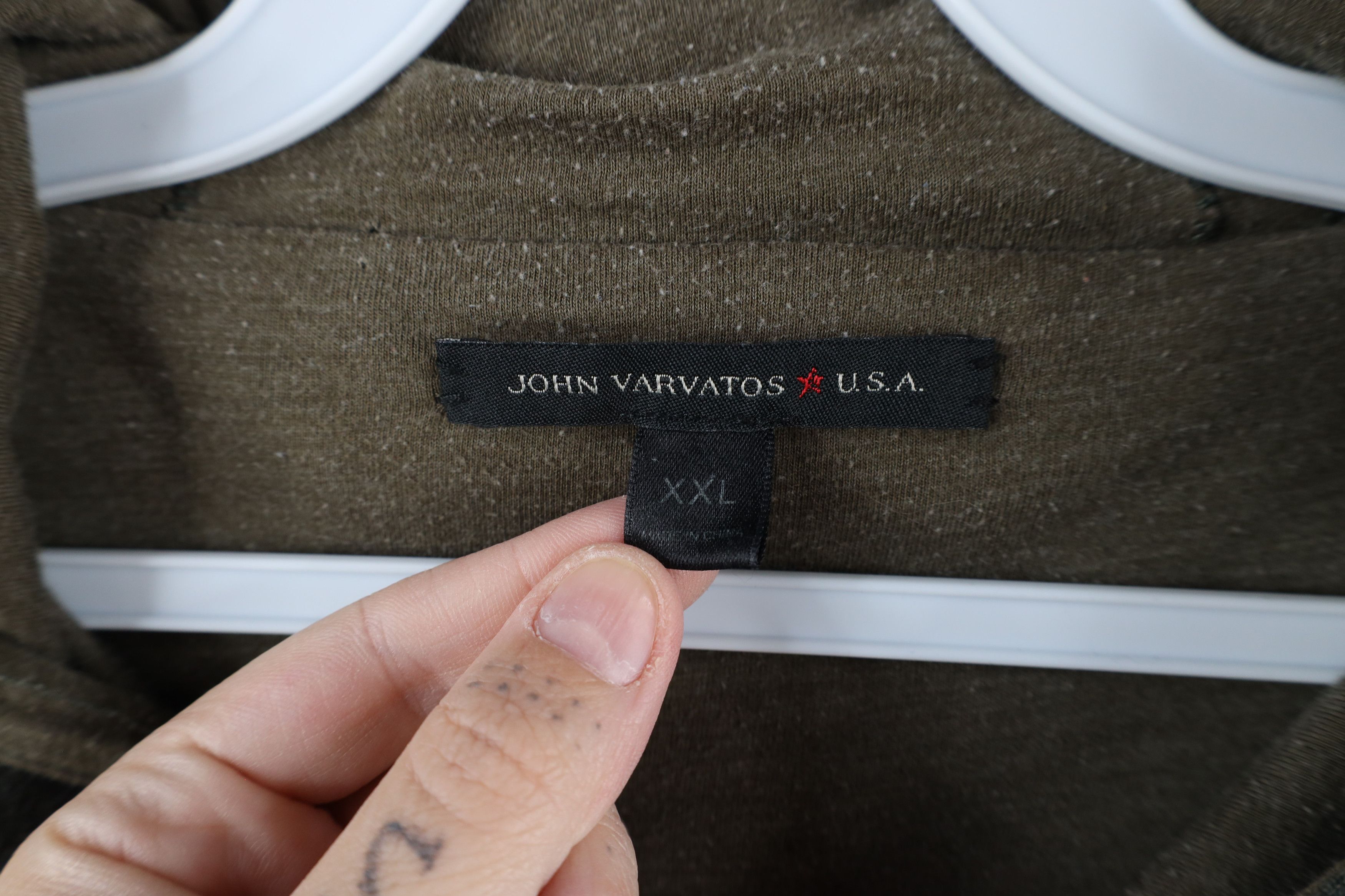 John Varvatos × Vintage John Varvatos USA Blank Jersey Knit Full Zip Hoodie Gray Size US XXL / EU 58 / 5 - 6 Thumbnail