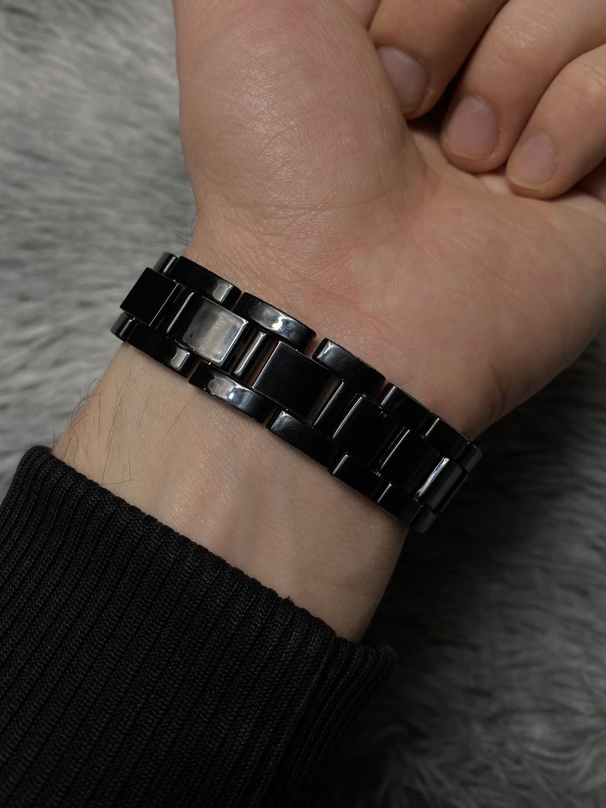 Japanese Brand Sleek LED Watch, Black Metal Strap - Japanese Brand Size ONE SIZE - 12 Thumbnail
