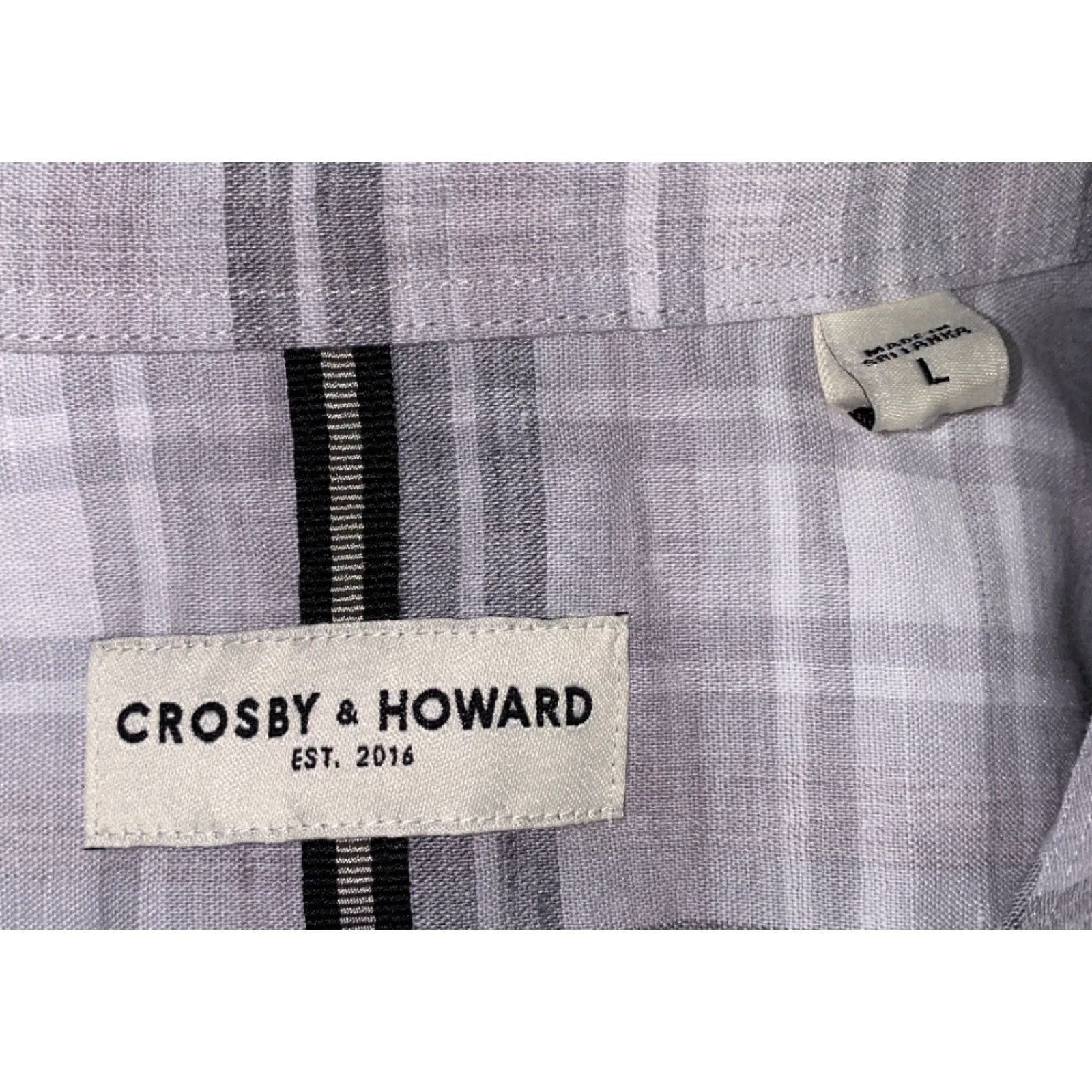 Vintage CROSBY & HOWARD Modern Gray Plaid Short Sleeve Button-Up Shirt Adult Large Mens Size US L / EU 52-54 / 3 - 6 Thumbnail