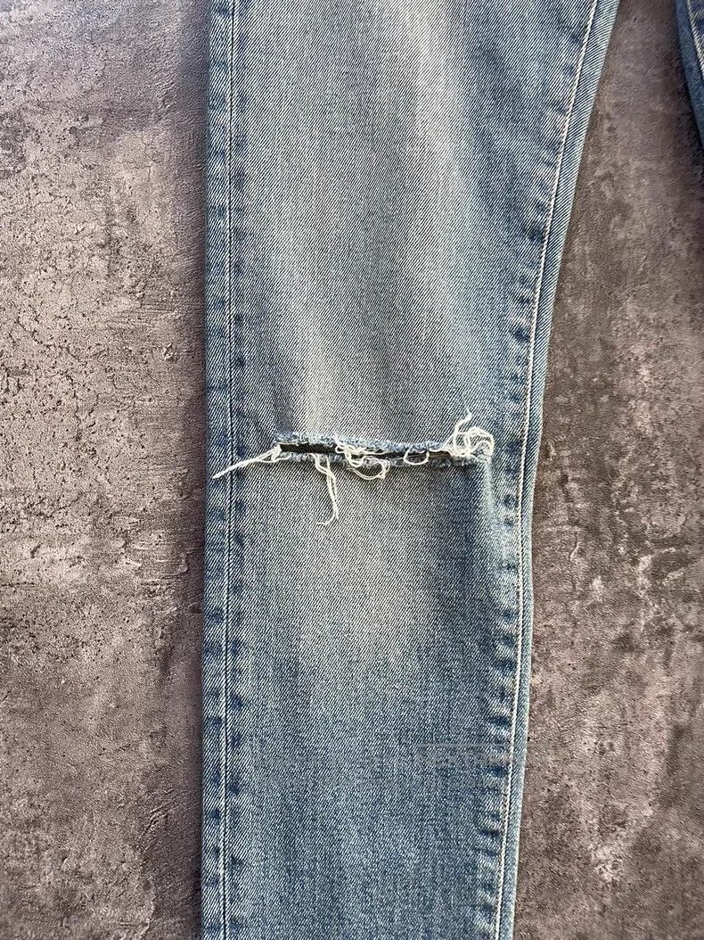 Saint Laurent Paris Saint Laurent Paris Knee Ripped Washed Blue Denim Jeans Size US 28 / EU 44 - 4 Thumbnail
