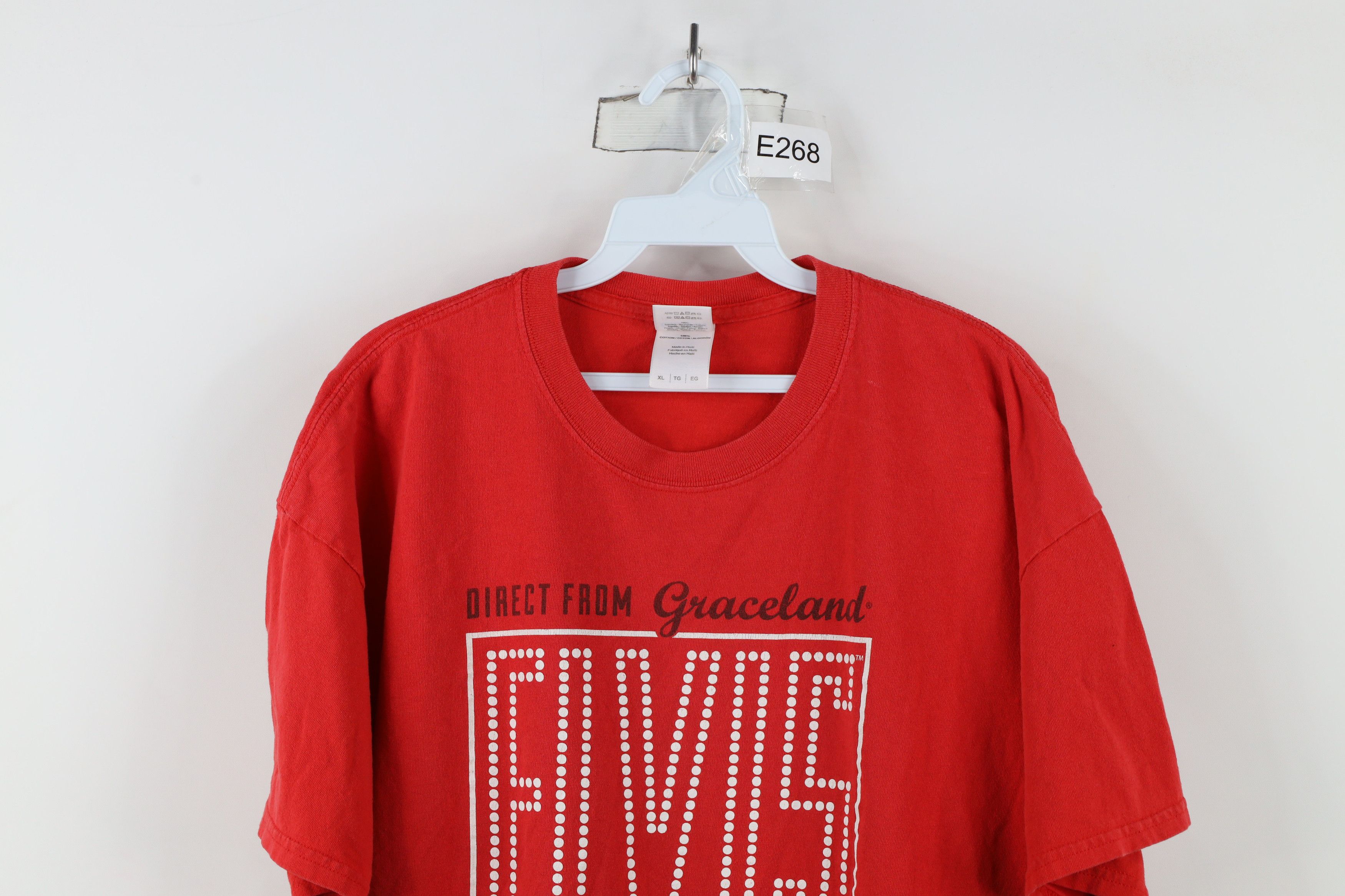 Vintage Vintage Y2K Direct From Graceland Elvis Presley T-Shirt Red Size US XL / EU 56 / 4 - 2 Thumbnail