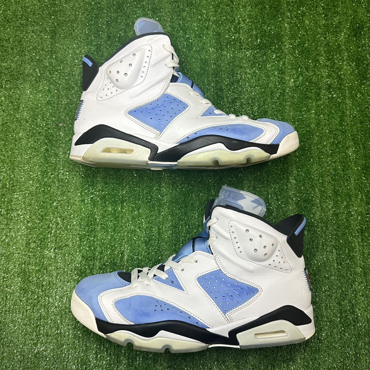 image of Jordan Brand 6 Unc Shoes in White/Blue, Men's (Size 10.5)
