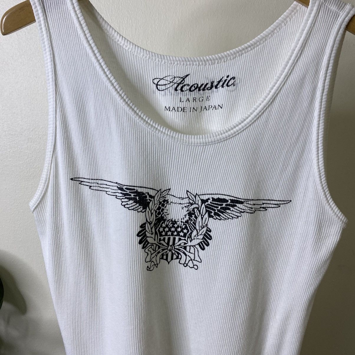 Japanese Brand Acoustic Wing Logo White Tank Top Made in Japan Size US M / EU 48-50 / 2 - 2 Thumbnail