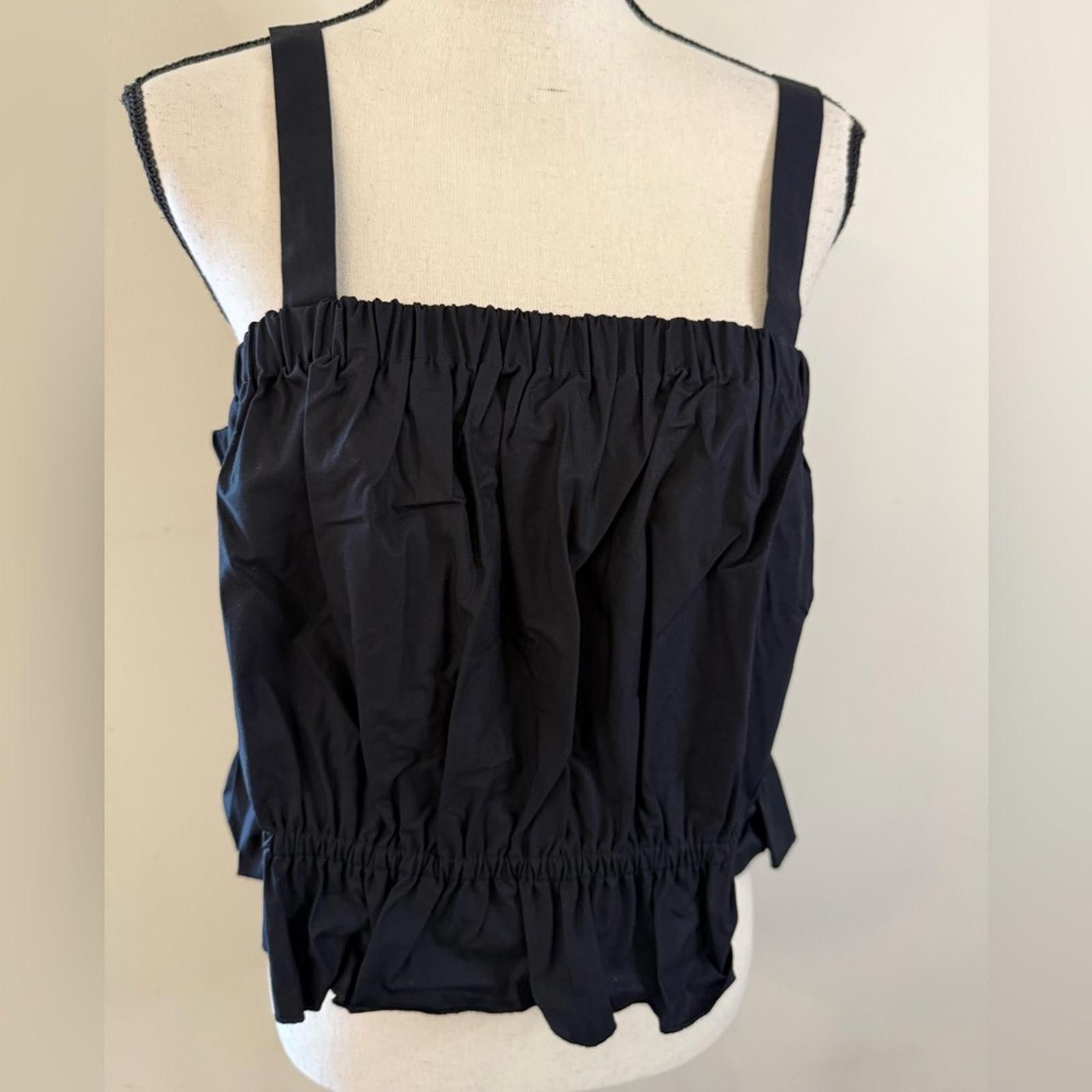 Banana Republic Banana Republic Factory black crop top ruffled SZ LG Size L / US 10 / IT 46 - 2 Thumbnail