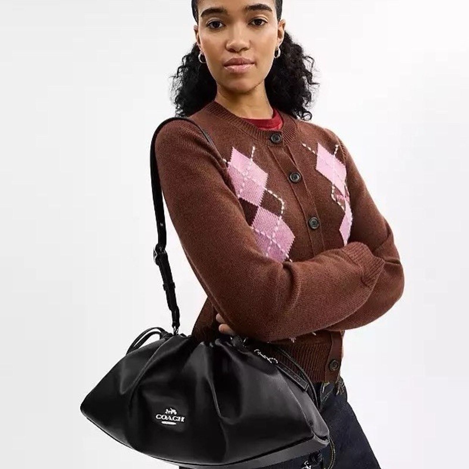 Coach NWT Coach Faye Large Shoulder Bag CCE68 leather Silver/Black Size ONE SIZE - 10 Thumbnail