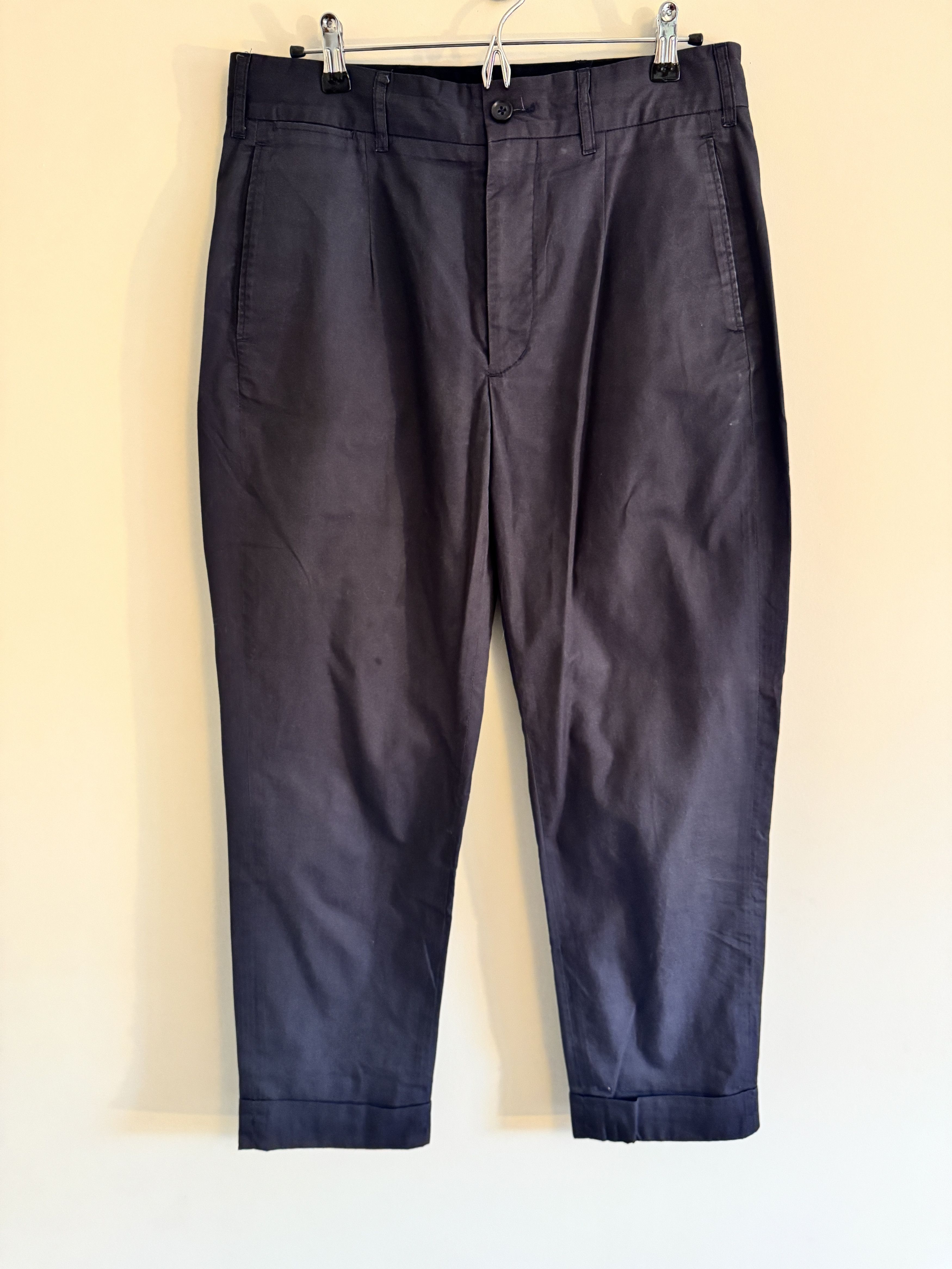 日本初の Engineered Garments Navy Dark Count Twill High Pant Andover パンツ
