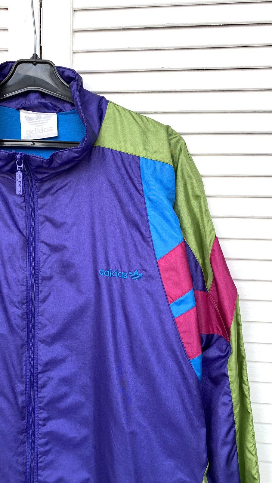 Adidas × Vintage Vintage Adidas Track Retro Jacket Nylon 90s Purple Size US XL / EU 56 / 4 - 6 Thumbnail