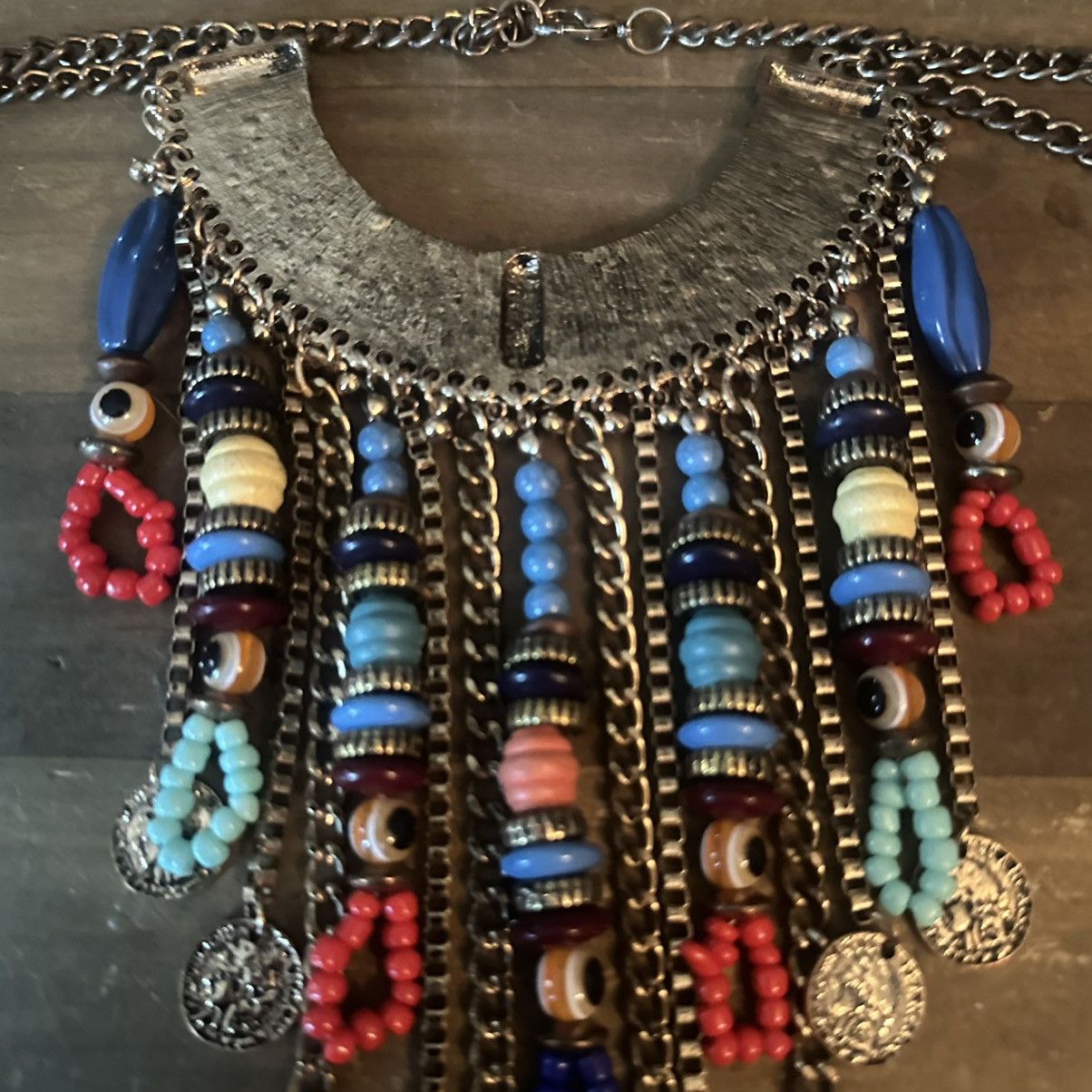 Aldo Aldo bohemian multi color bead fringe statement necklace Size ONE SIZE - 4 Thumbnail