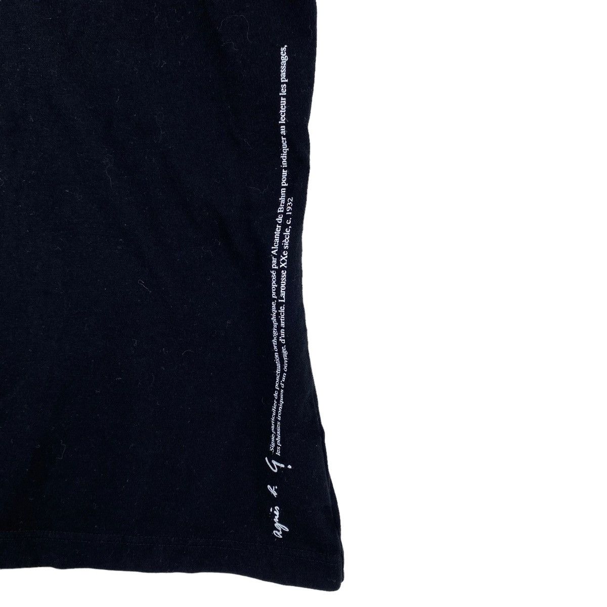 agnes b. AGNES B. PARIS France Brand Logo Print Black Short Sleeve Size XXS / US 00 / IT 34 - 4 Thumbnail
