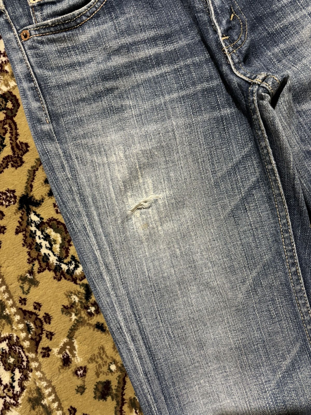 Levi's Y2k Levis Flared Faded Distressed Jeans Size US 28 / EU 44 - 6 Thumbnail