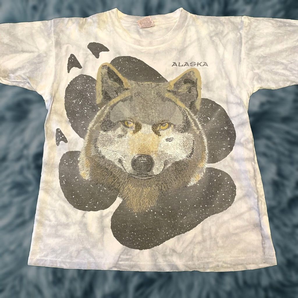 Vintage VINTAGE 90s Wolf Nature All Over Print Double Sided Shirt Mens L Alaska Mens Size US L / EU 52-54 / 3 - 1 Thumbnail