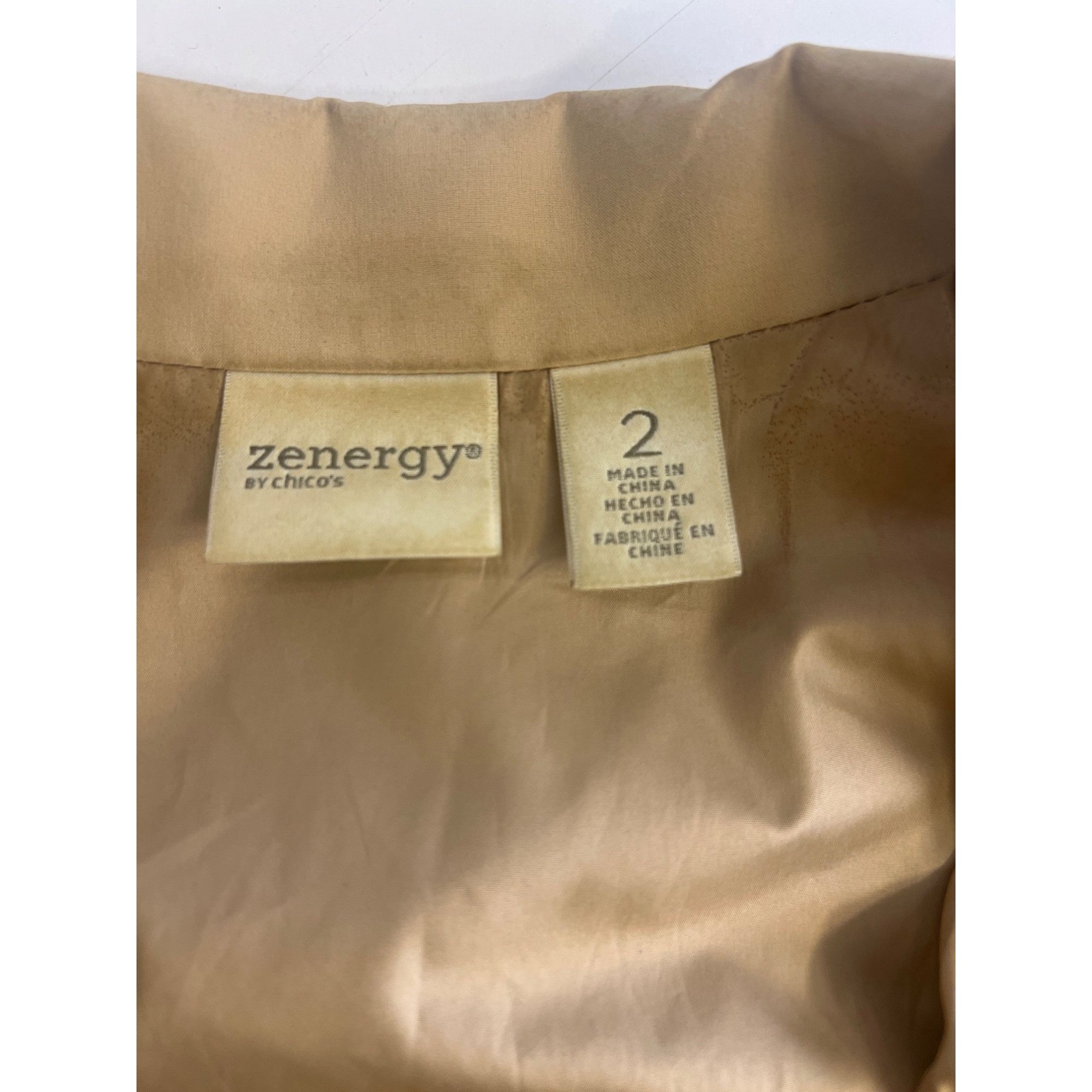 Chicos Chicos Zenergy Beige Perforated Zip-Up Vest Size 2 (L) With Size XS / US 0-2 / IT 36-38 - 4 Thumbnail