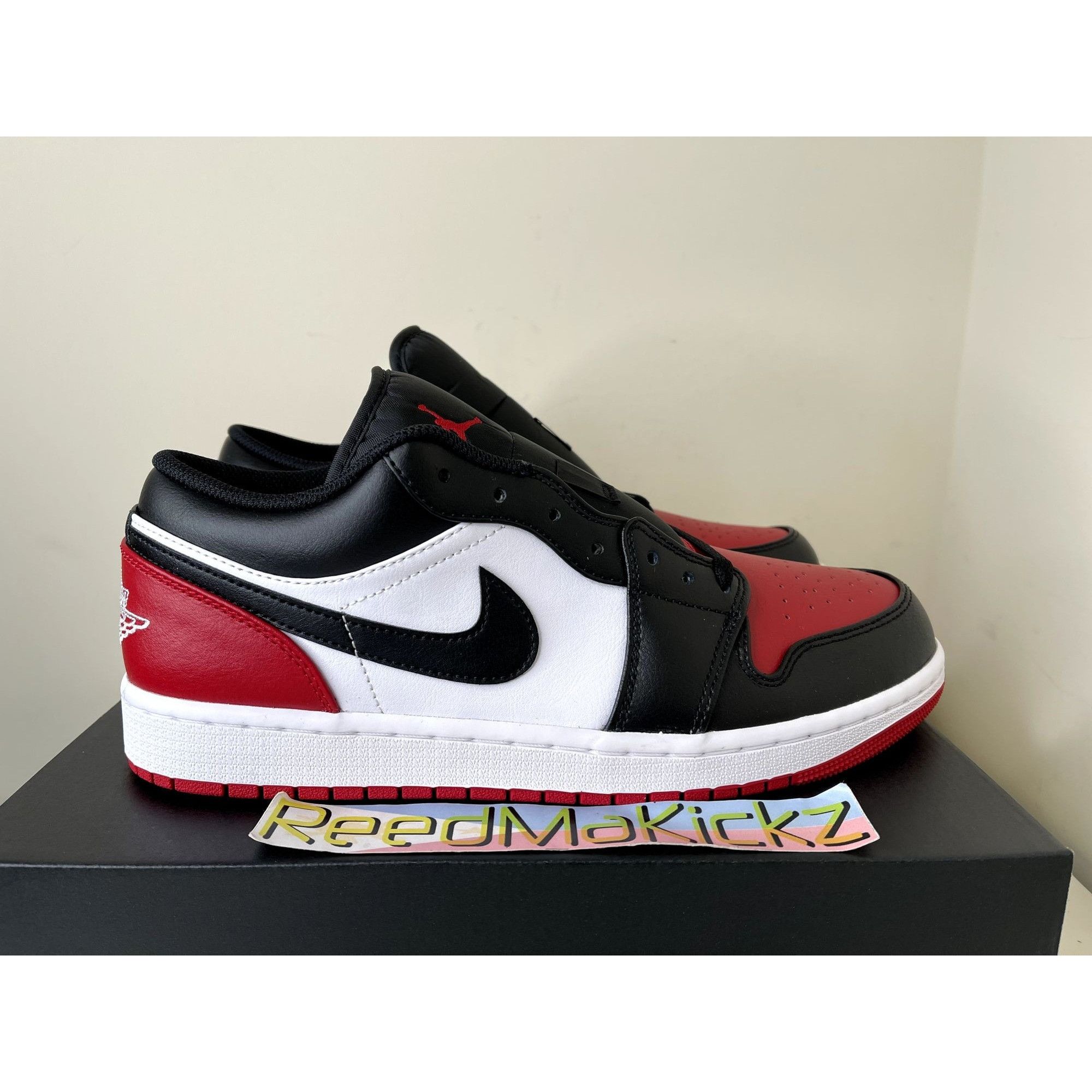 Jordan Brand Jordan 1 Low Bred Toe 2.0 Mens 12us Size US 12 / EU 45 - 4 Thumbnail