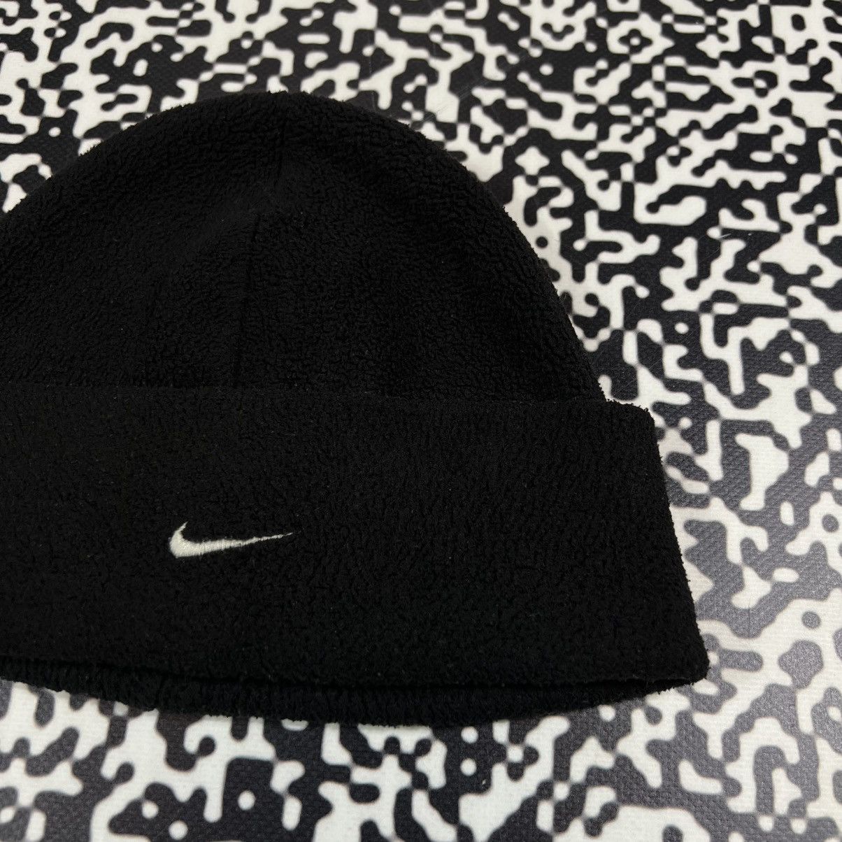 Nike Vintage 90s Nike Swoosh Logo Fleece Winter Hat Retro Style Size ONE SIZE - 3 Thumbnail