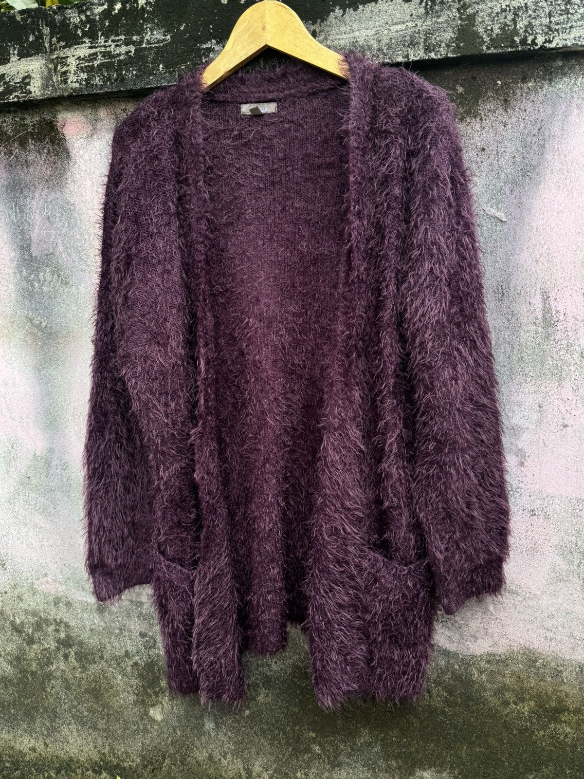 Beauty Beast × Hysteric Glamour × Japanese Brand Mohair Fuzzy Cardigan Knitted Katies Japanese Dark Purple Size US L / EU 52-54 / 3 - 2 Thumbnail