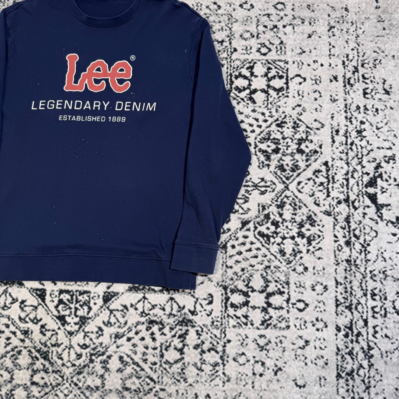 Lee × Vintage Lee Unisex Navy Cotton Sweatshirt Size XL USA Blank Y2K Size US XL / EU 56 / 4 - 5 Thumbnail
