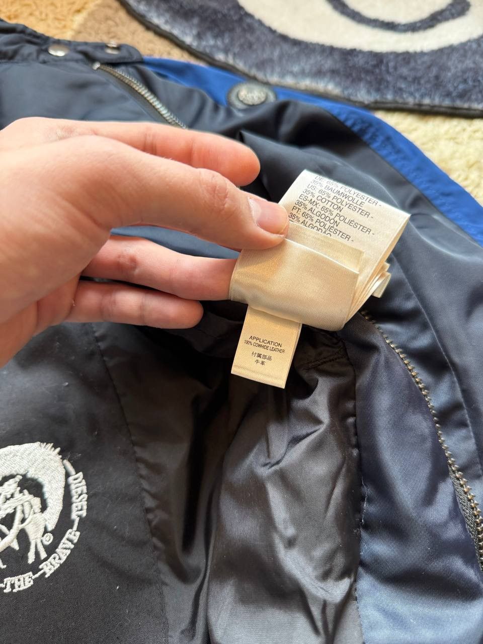 Diesel Diesel Flying Cougar Jacket Light Dark Blue Nylon Bomber Size US S / EU 44-46 / 1 - 12 Thumbnail