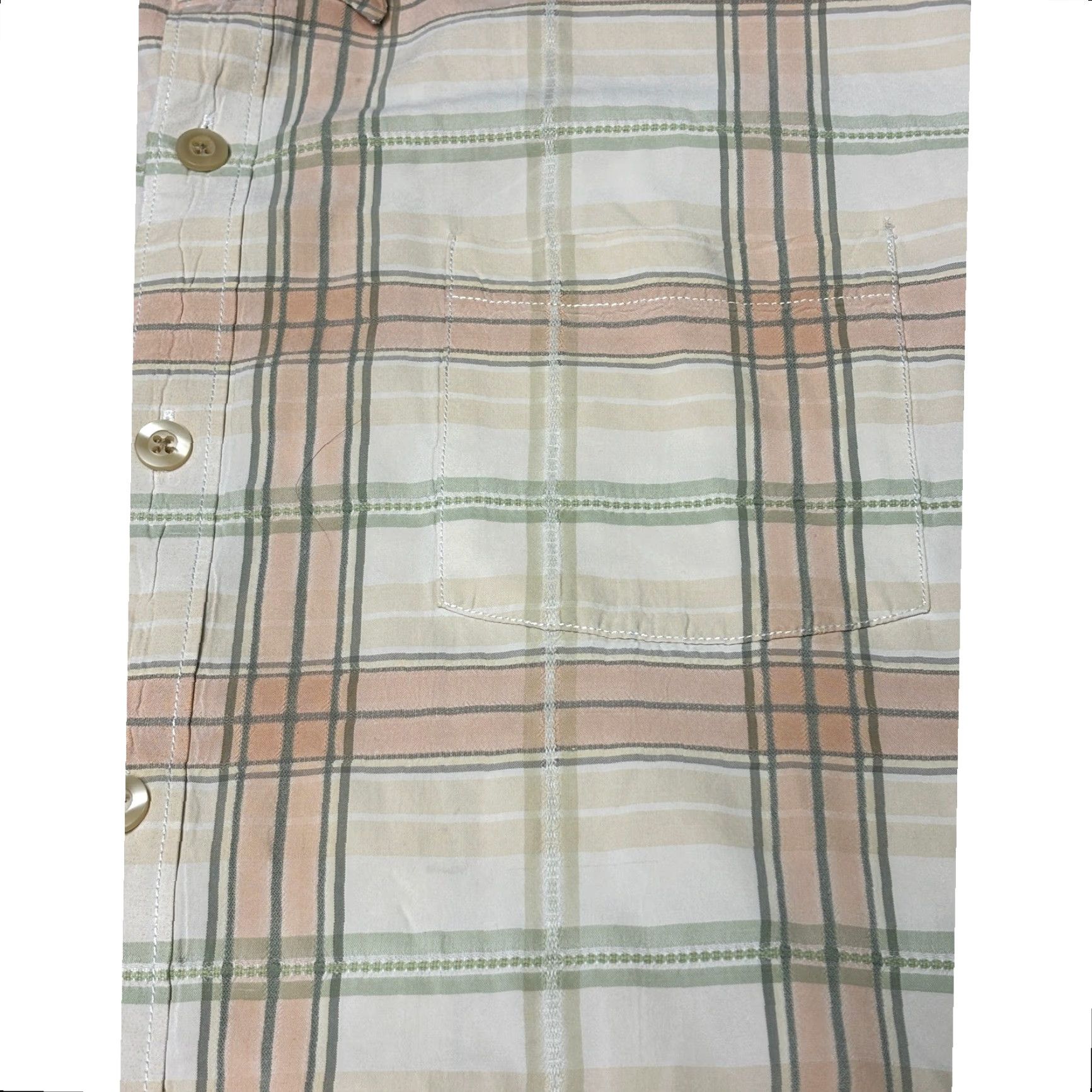 Tommy Bahama Tommy Bahama Mens 2XL Silk Cotton Plaid Short Sleeve Button Shirt Orange Green Multicolor Casual Travel Button-Up Pocket Size US XXL / EU 58 / 5 - 2 Thumbnail