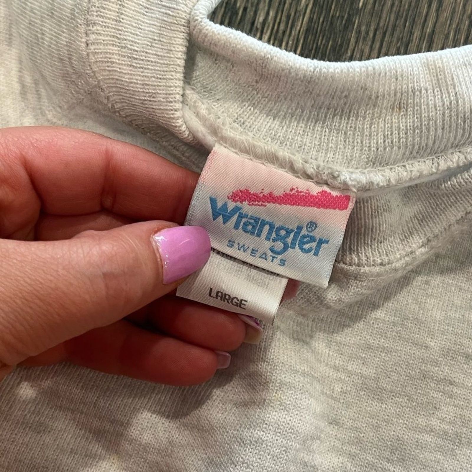 Wrangler NWT Vintage Lady Wrangler Sweats Light Gray Sweatshirt Siz L Size L / US 10 / IT 46 - 6 Thumbnail